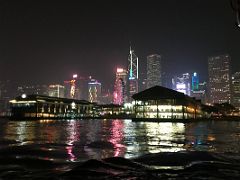 11B Arriving at the Star Ferry Central pier at night with the skyscrapers lit up Honk Kong